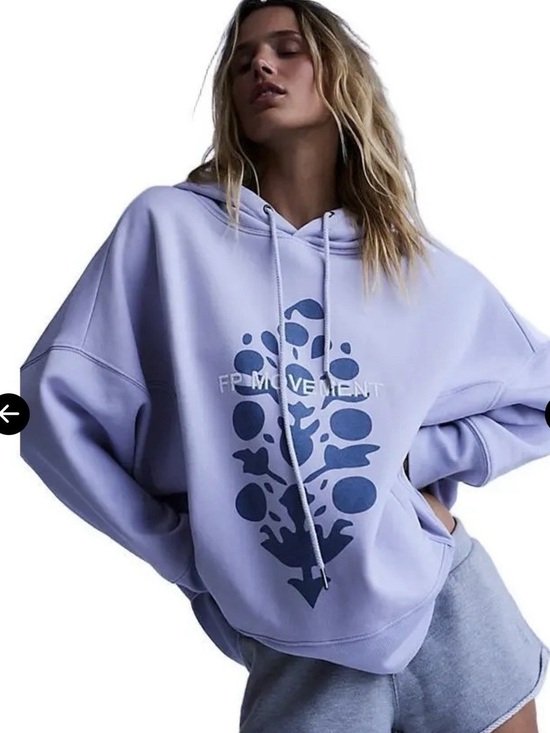 Free People Movement Tops - NWT Free People Movement Sprint To The Finish Logo Hoodie Purple Velocity, Sz L